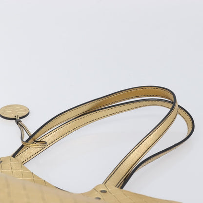 Bottega Veneta Intrecciomirage Leather, Gold, Leather, Tote Bag