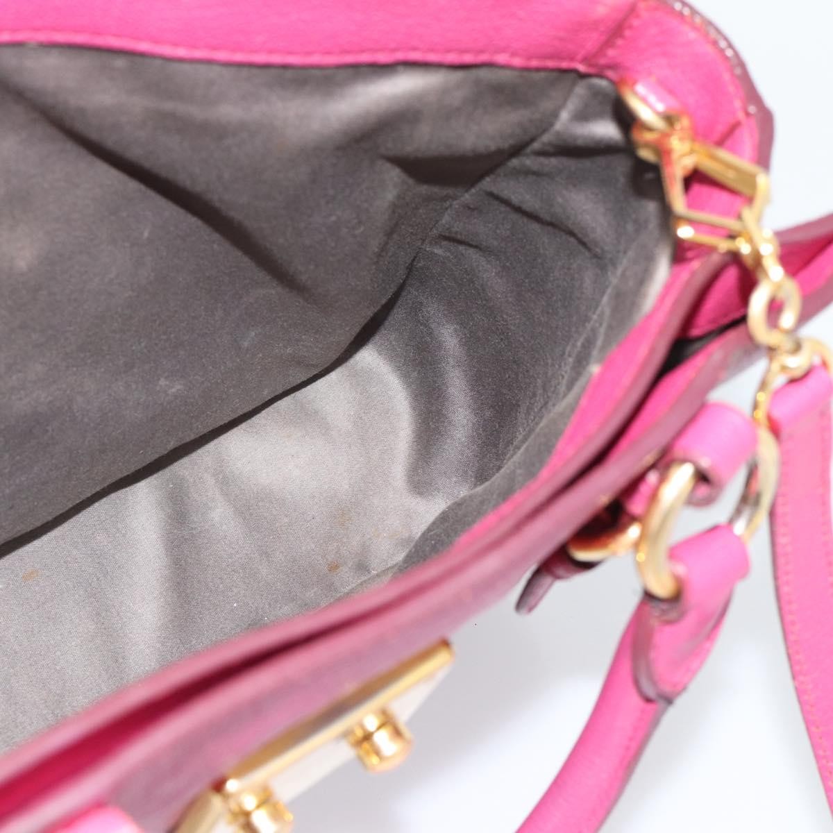 Miu Miu Madras Convertible Lock Leather, Pink, Leather, Tote Bag