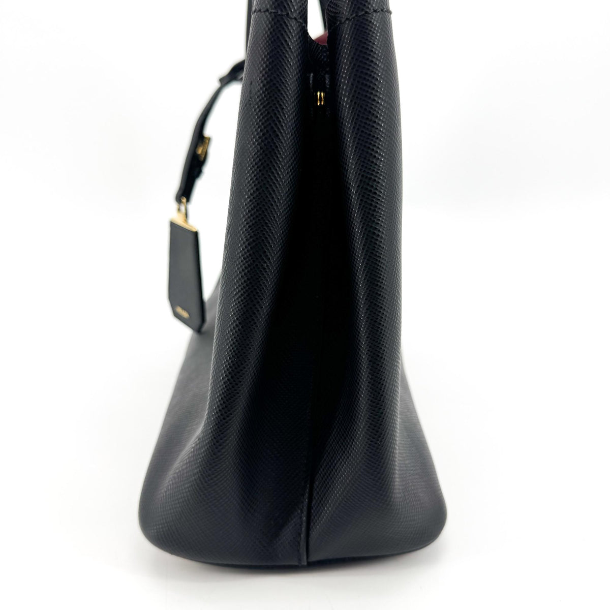 Prada Cuir Double Saffiano Leather, Black, Leather, Tote Bag