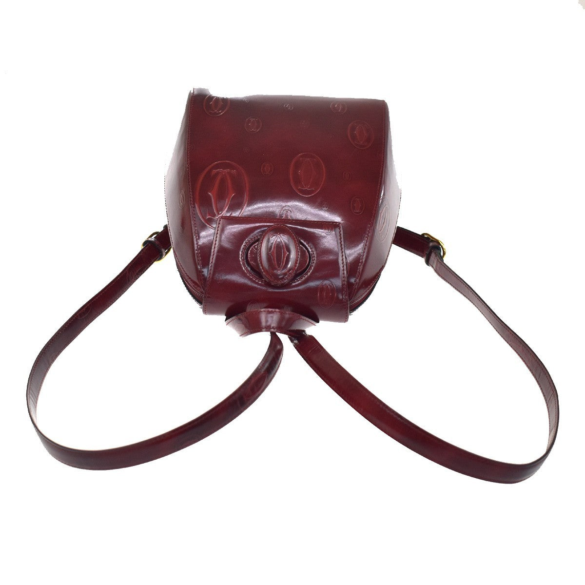 Cartier Happy birthday Patent leather, Burgundy, Patent Leather, Backpack