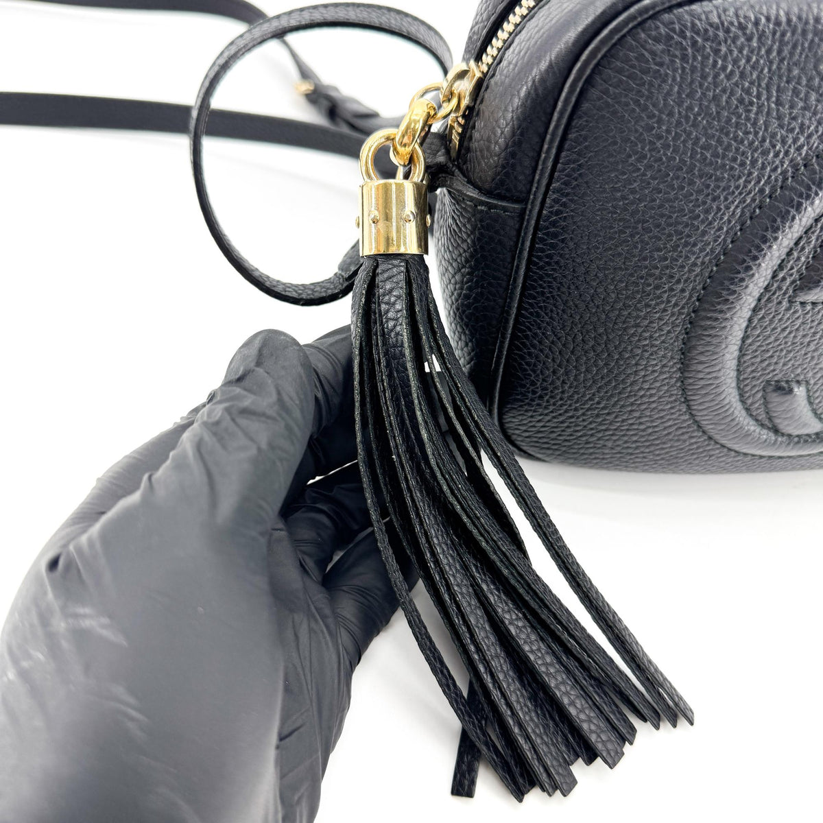 Gucci Soho Disco Leather, Black, Leather, Crossbody Bag