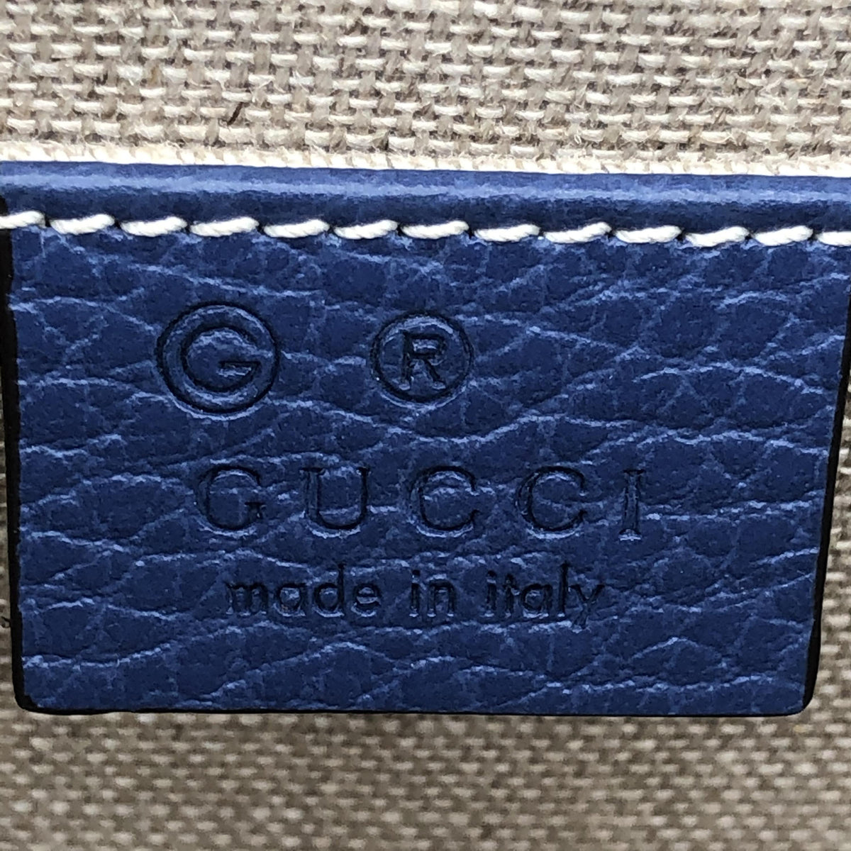 Gucci Interlocking Leather, Blue, Leather, Shoulder Bag