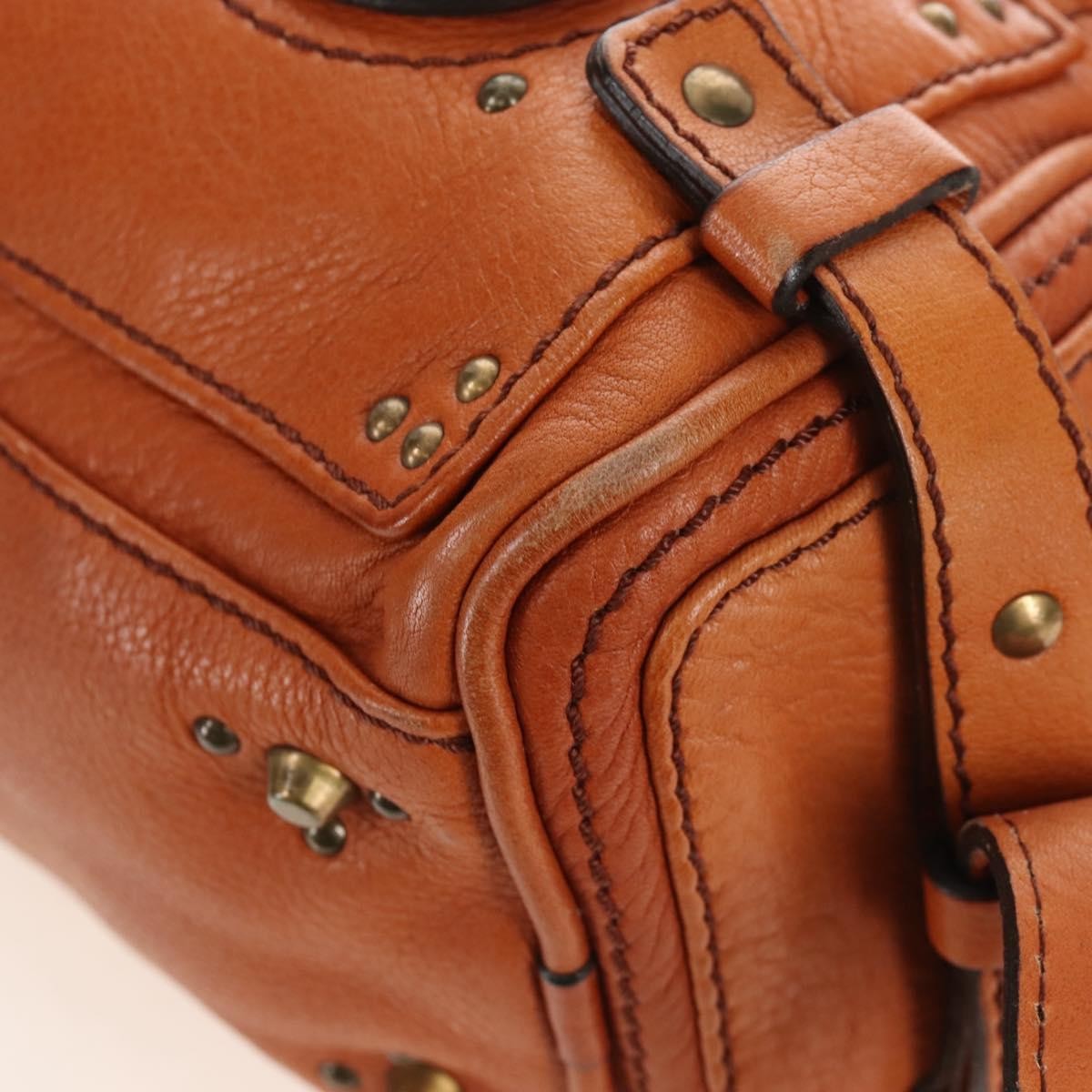 Chloe Paddington Lock Leather, Orange, Leather, Handbag