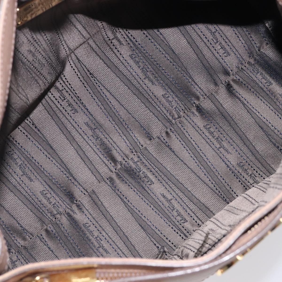 Salvatore Ferragamo Batik Leather, Beige, Leather, Tote Bag