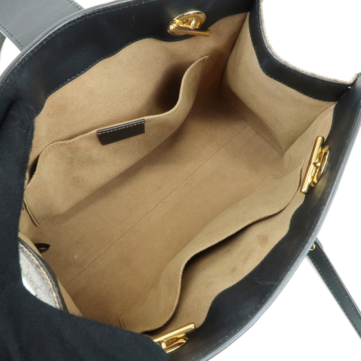 Gucci Padlock Chain GG Coated Canvas with Leather, Beige, Canvas, Tote Bag