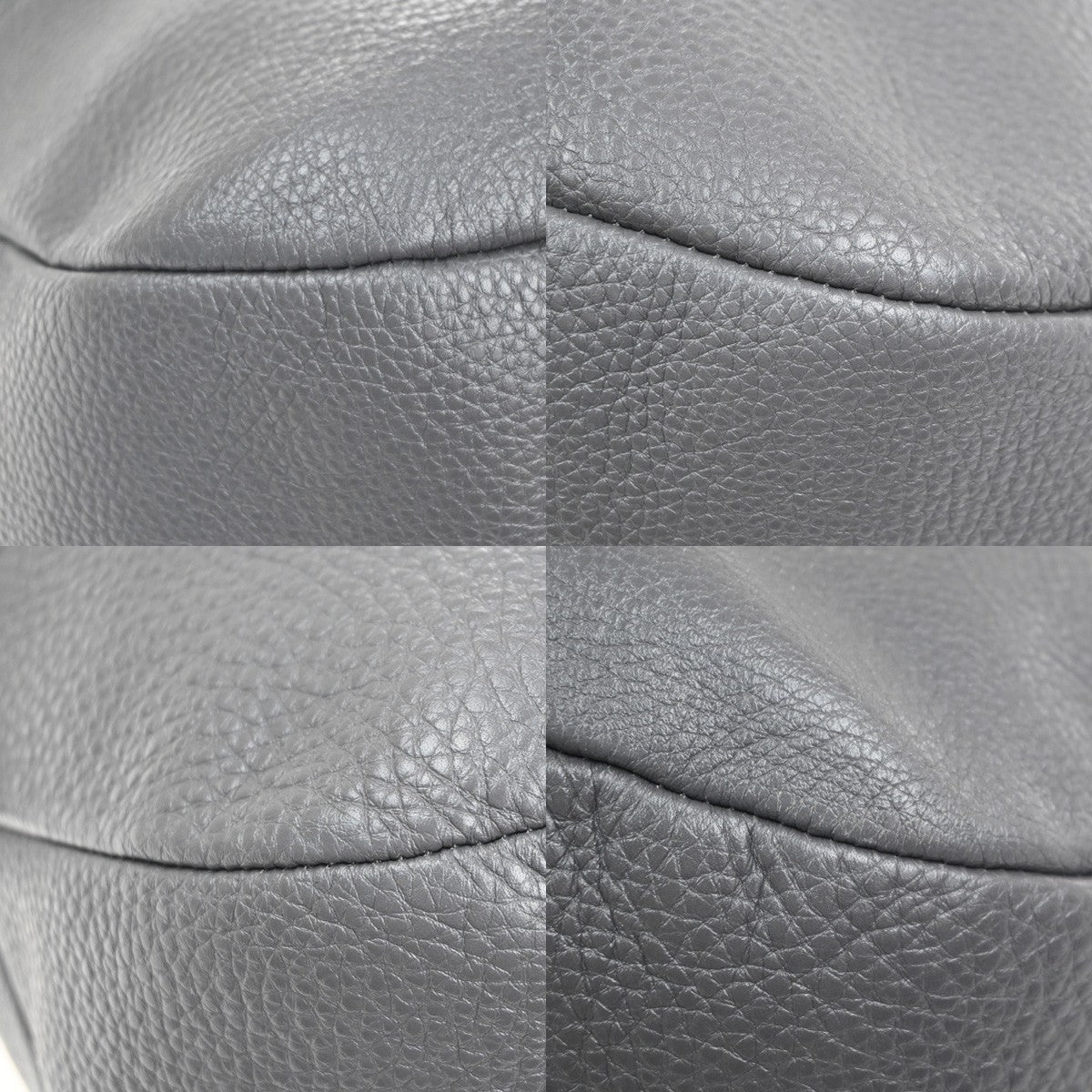 Salvatore Ferragamo Bonaria Satchel Leather, Gray, Leather, Handbag