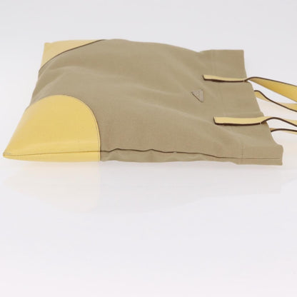 Prada Lux Convertible Open Tote Canvas and leather, Beige, Canvas, Tote Bag