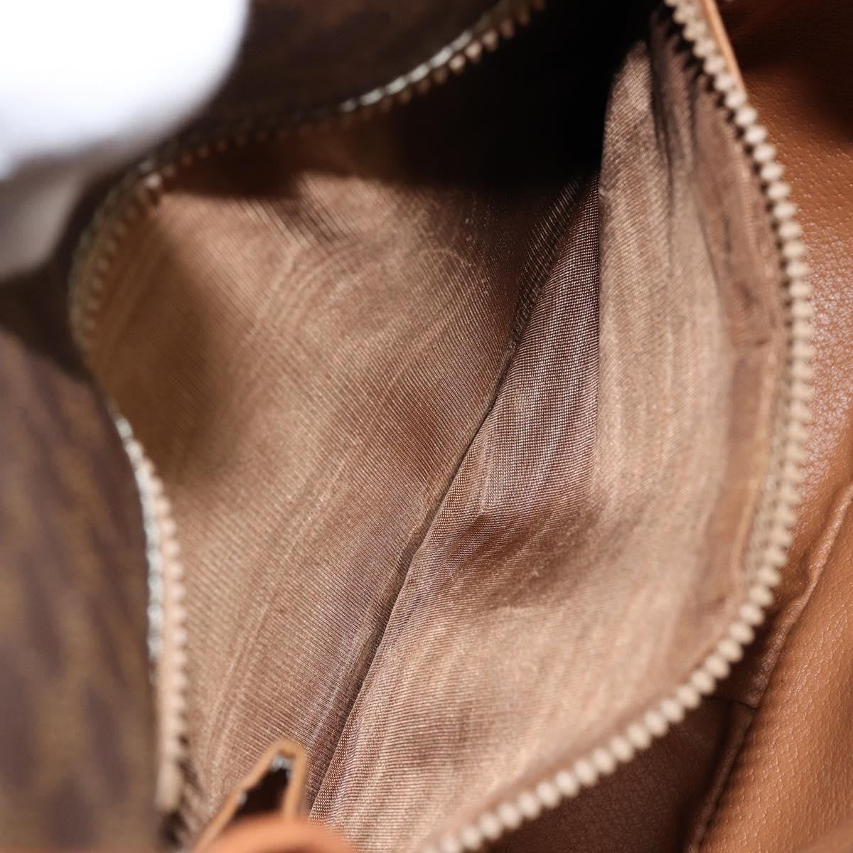 Celine Vintage Macadam Canvas and Leather, Brown, PVC, Shoulder Bag