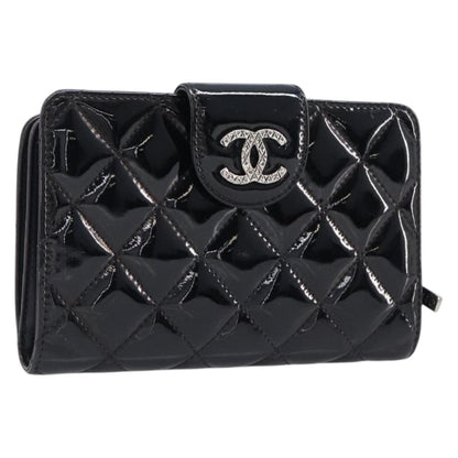 Chanel Brilliant CC French Quilted Patent, Black, Patent Leather, Wallet