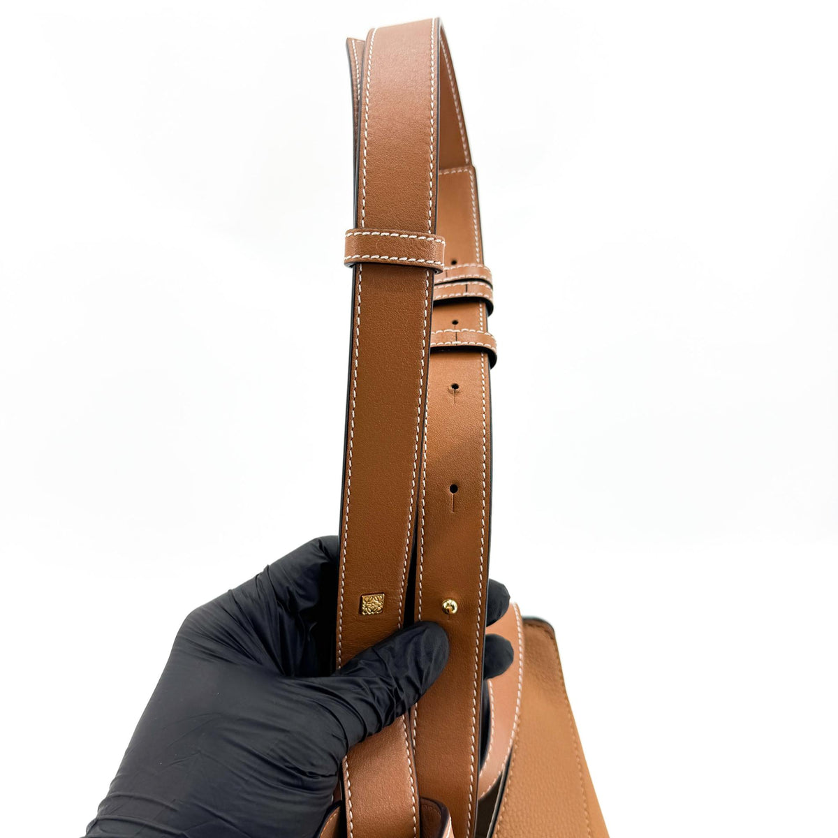 Loewe Hammock Leather, Brown, Leather, Handbag