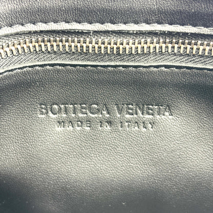 Bottega Veneta Cassette Maxi Intrecciato Patent, Black, Leather, Crossbody Bag