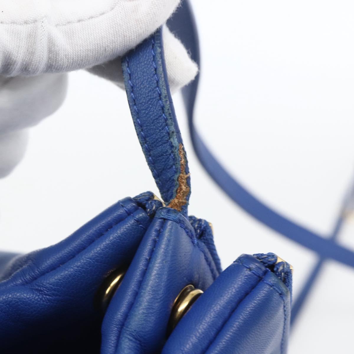 Celine Trio Crossbody Bag Leather, BLUE, LEATHER, Shoulder bag