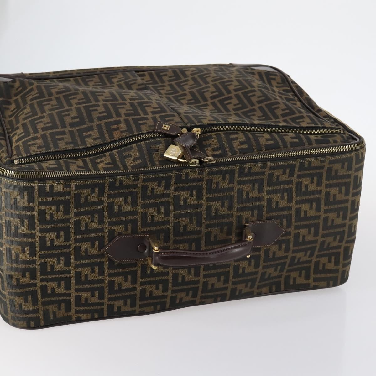 Fendi Vintage Rolling Suitcase Zucca Canvas, Brown, Canvas, Travel Bag
