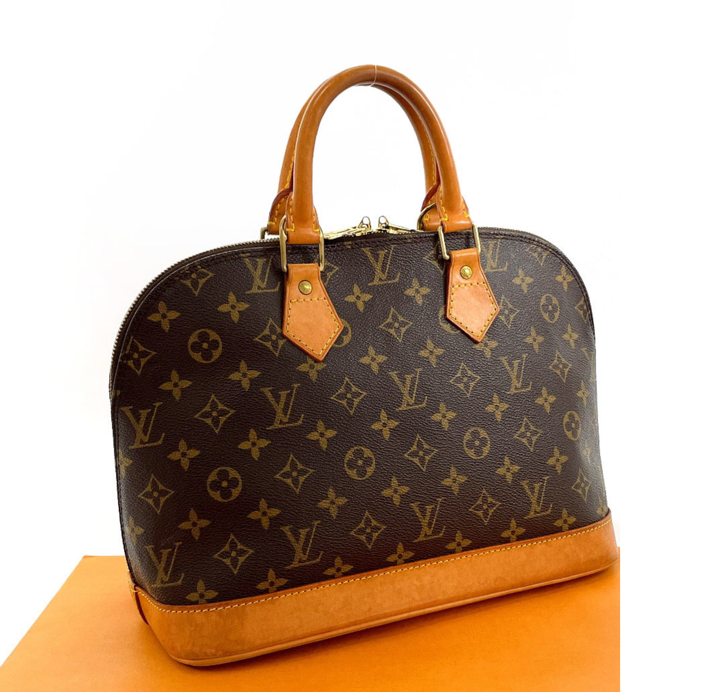 Louis Vuitton Alma, Brown, Canvas, handbag