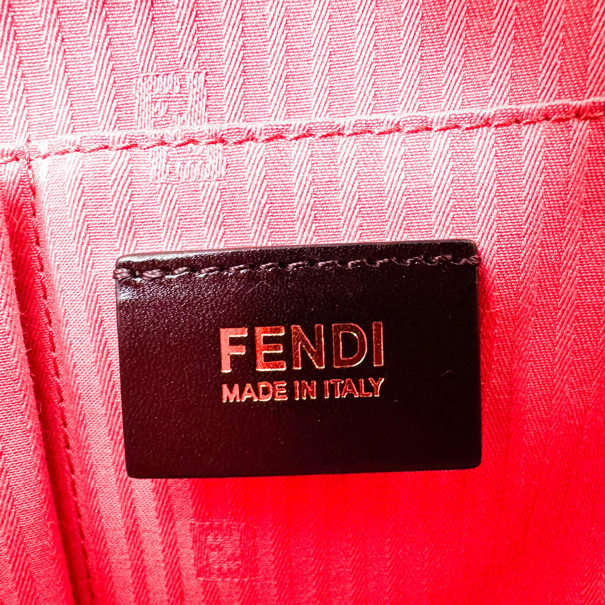 Fendi 2Jours Leather, Red, Leather, Handbag