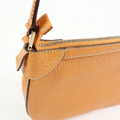 Salvatore Ferragamo Gancini Top Handle Leather, Orange, Leather, Handbag