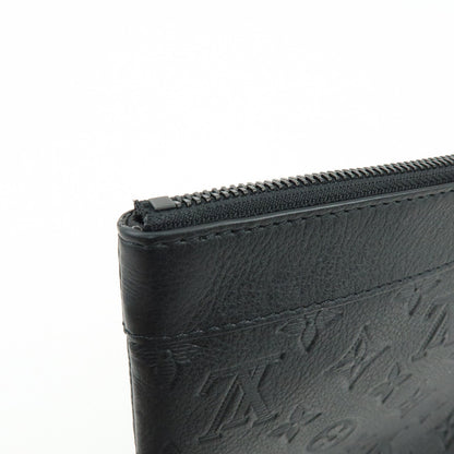 Louis Vuitton Pochette To-Go Monogram Shadow Leather, Black, Leather, Clutch