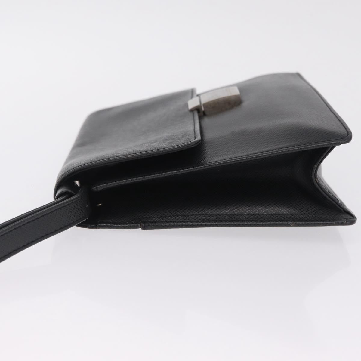Louis Vuitton Selenga Pochette Taiga Leather, Gray, Leather, Clutch