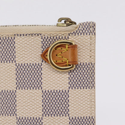 Louis Vuitton Neverfull Pochette Damier, White, Canvas, Clutch