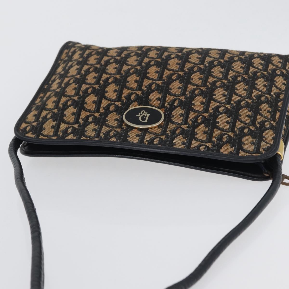Christian Dior Vintage Trotter Canvas, Navy, Canvas, Shoulder Bag