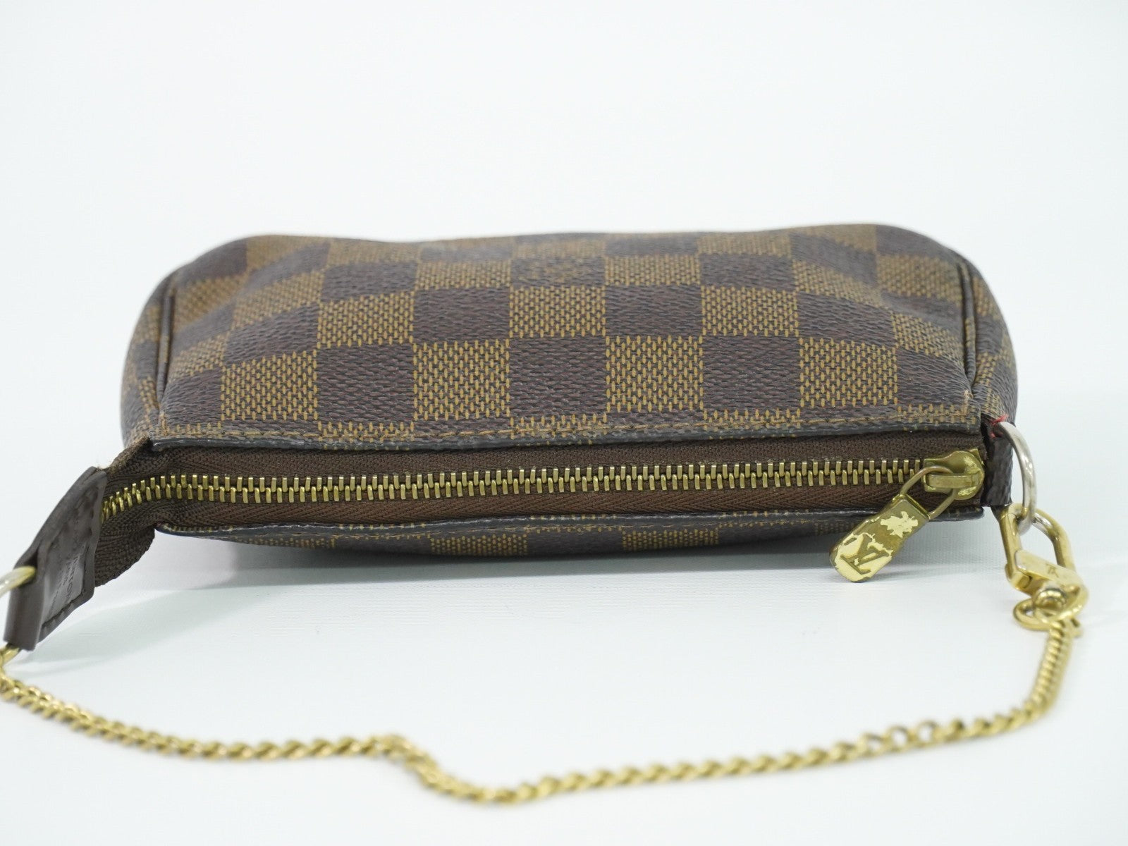 Louis Vuitton Pochette Accessoires Damier, Brown, Canvas, Clutch