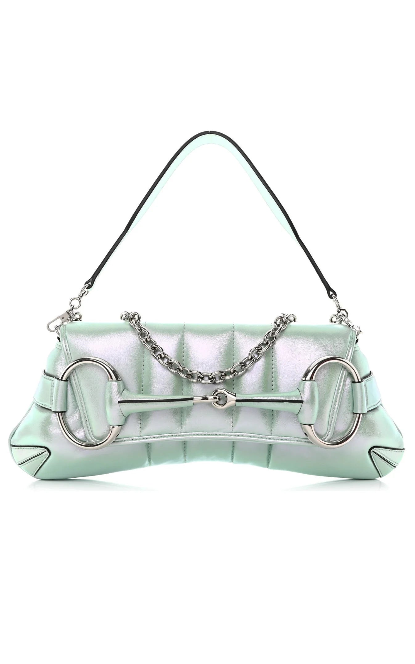 Gucci Horsebit, Metallic, Leather, shoulder