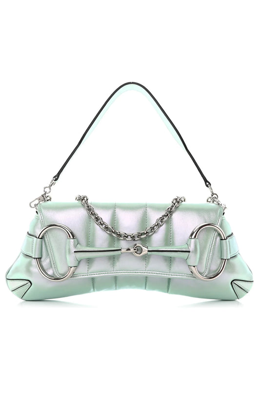 Gucci Horsebit, Metallic, Leather, shoulder