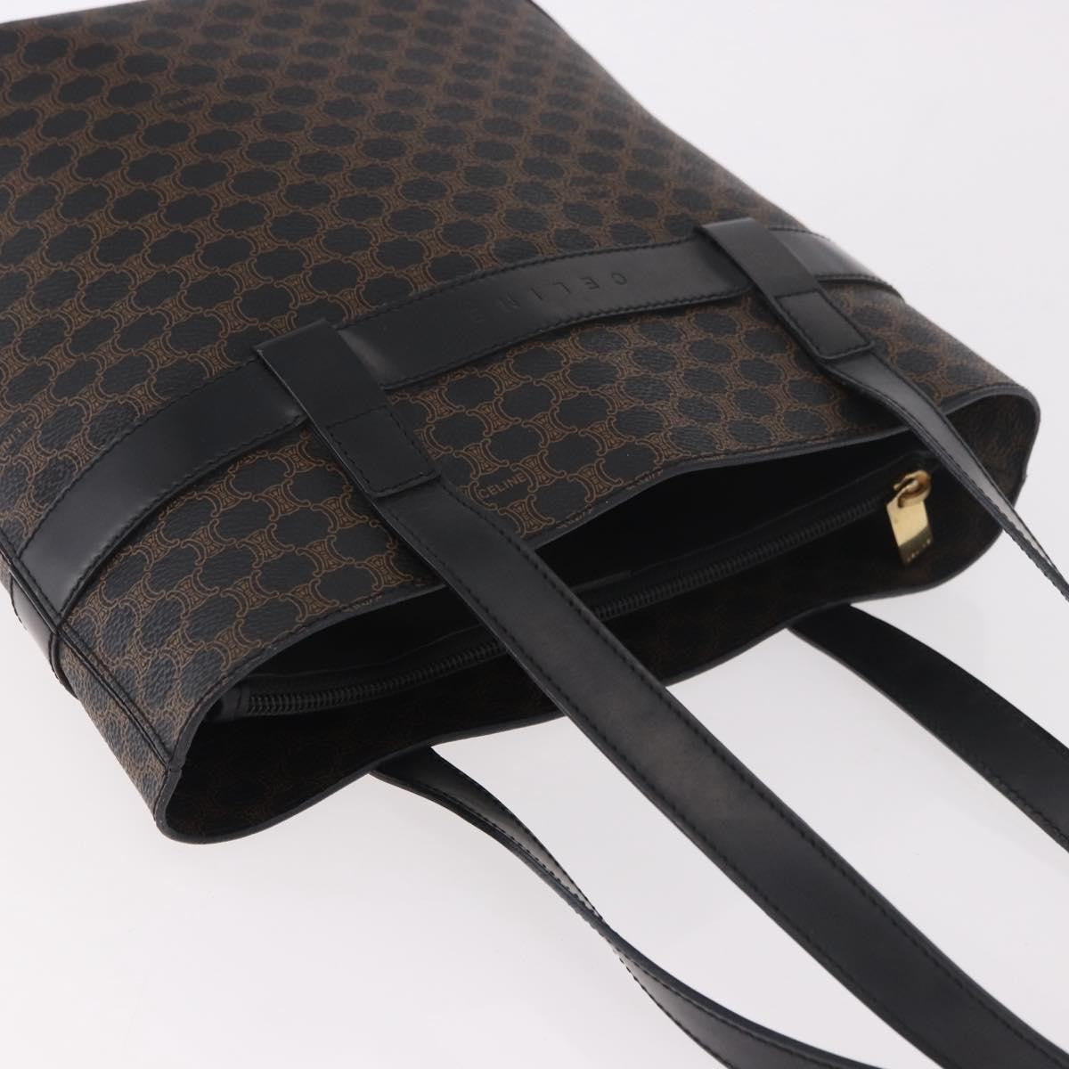 Celine C Macadam Tote PVC leather/ Macadam canvas, Black, Canvas, Shoulder Bag