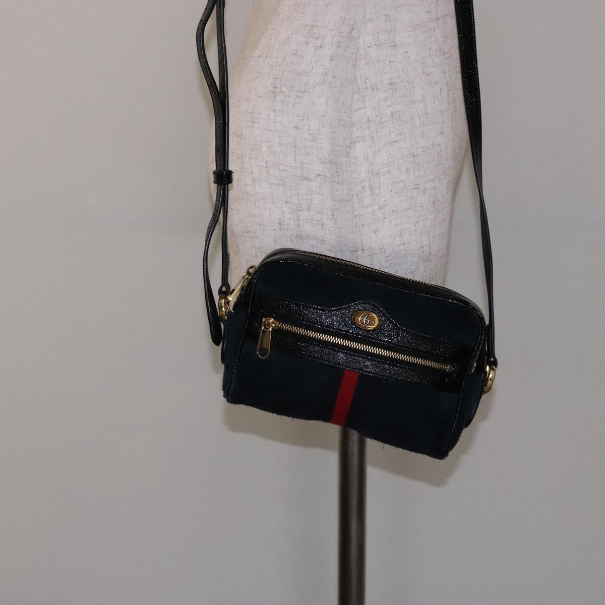 Gucci Ophidia Suede, Navy, Suede, Shoulder Bag