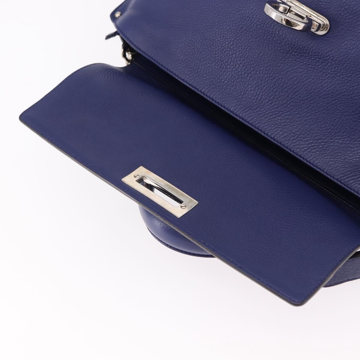 Salvatore Ferragamo Sofia Satchel Leather, Blue, Leather, Handbag
