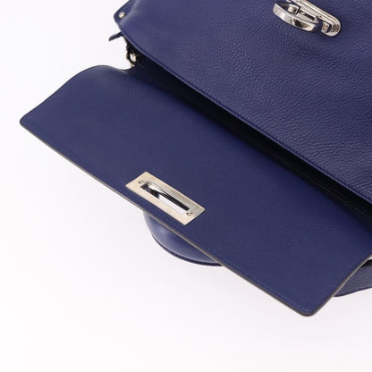 Salvatore Ferragamo Sofia Satchel Leather, Blue, Leather, Handbag