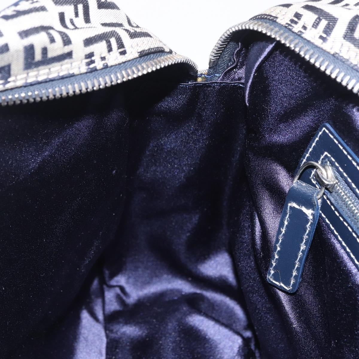 Fendi Shoulder Zucchino Canvas, Navy, Canvas, Shoulder Bag