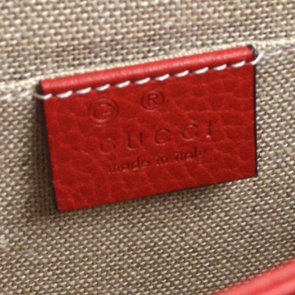 Gucci Interlocking Leather, Red, Leather, Shoulder Bag