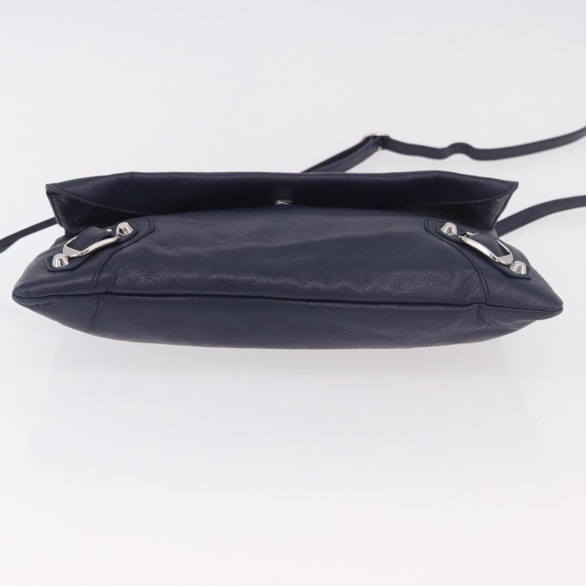 Balenciaga Classic Studs Envelope Strap Clutch Leather, Navy, Leather, Clutch