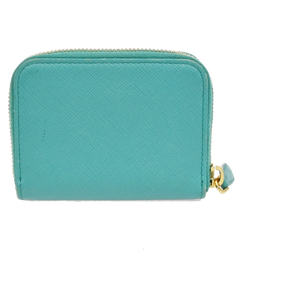 Prada Zip Around Saffiano Leather, Blue, Leather, Wallet