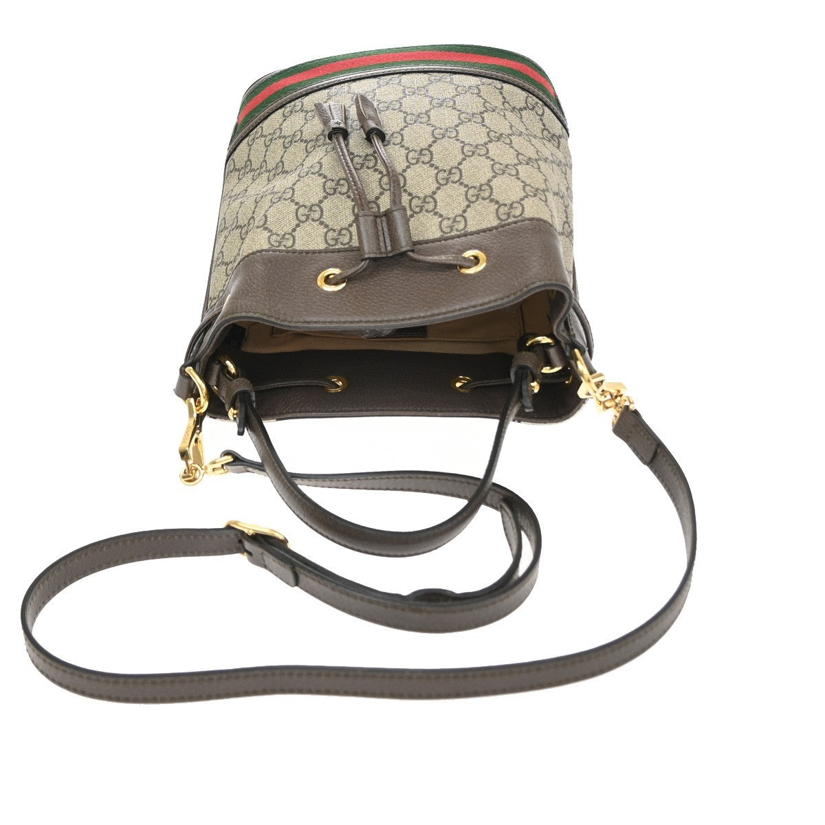 Gucci Ophidia Bucket GG Coated Canvas, Brown, Canvas, Handbag