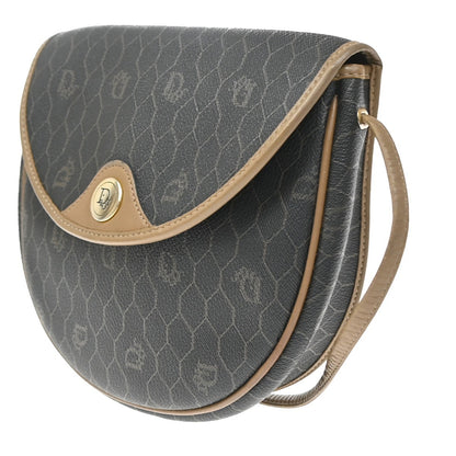 Christian Dior Vintage Honeycomb Canvas, Black, PVC, Shoulder Bag