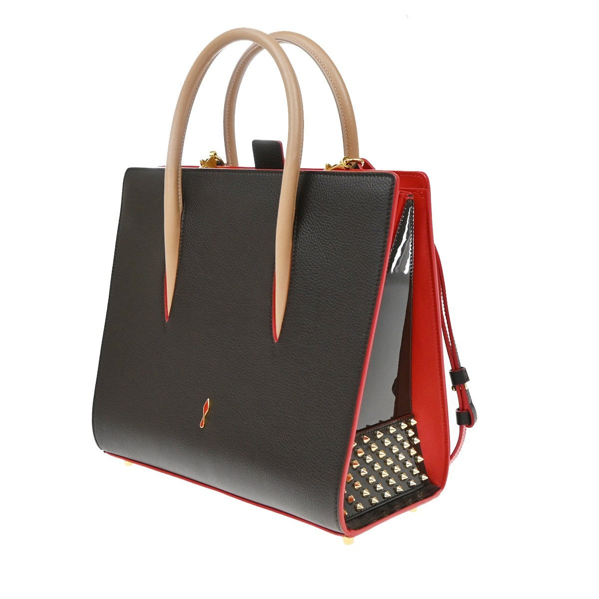 Christian Louboutin Paloma Printed Leather, Brown, Leather, Tote Bag