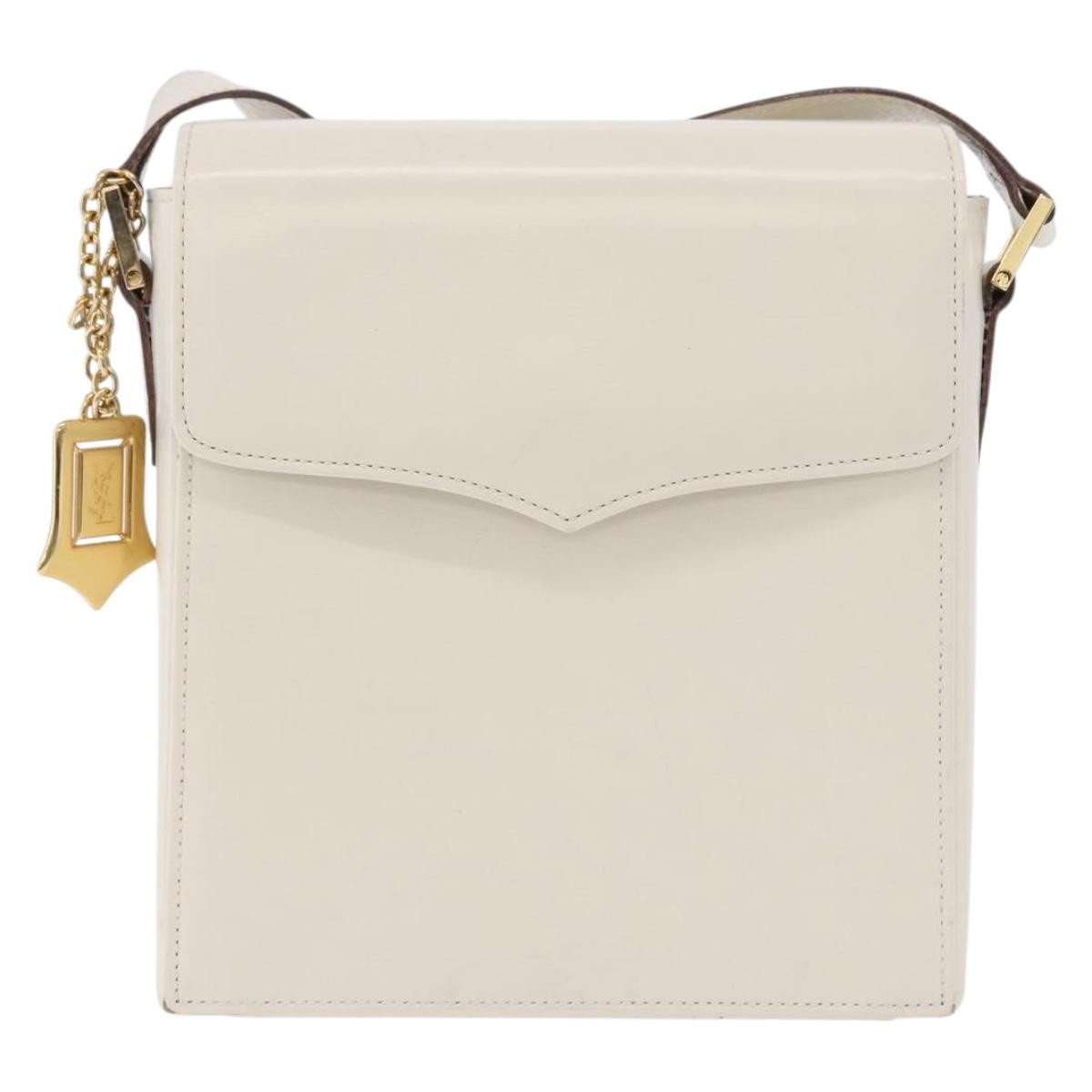 Saint Laurent Vintage Leather, Ecru, Leather, Shoulder Bag