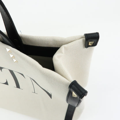Valentino Garavani Grande Plage VLTN Canvas, Beige, Canvas, Tote Bag