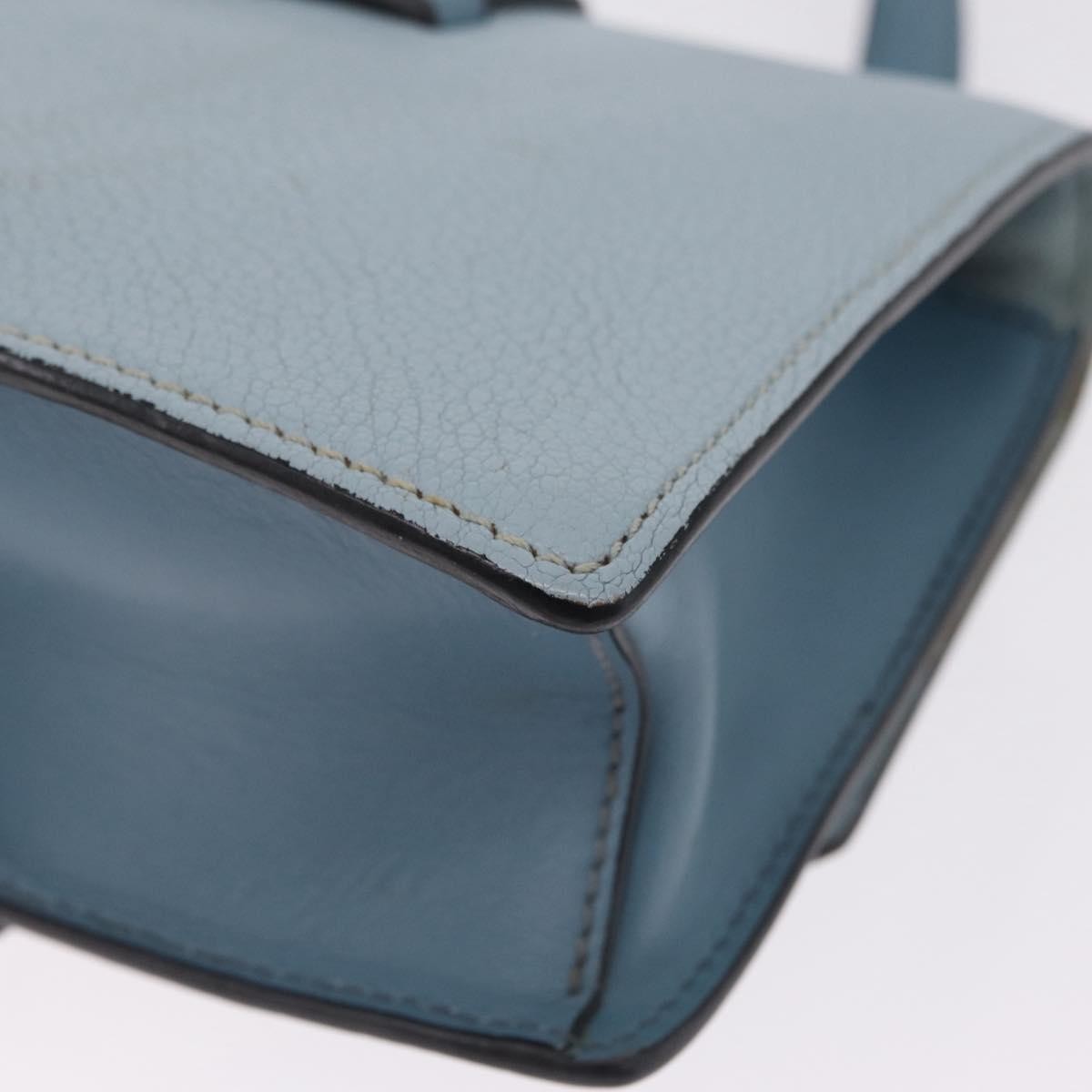 Miu Miu Madras Crystal Buckle Leather, Blue, Leather, Shoulder Bag