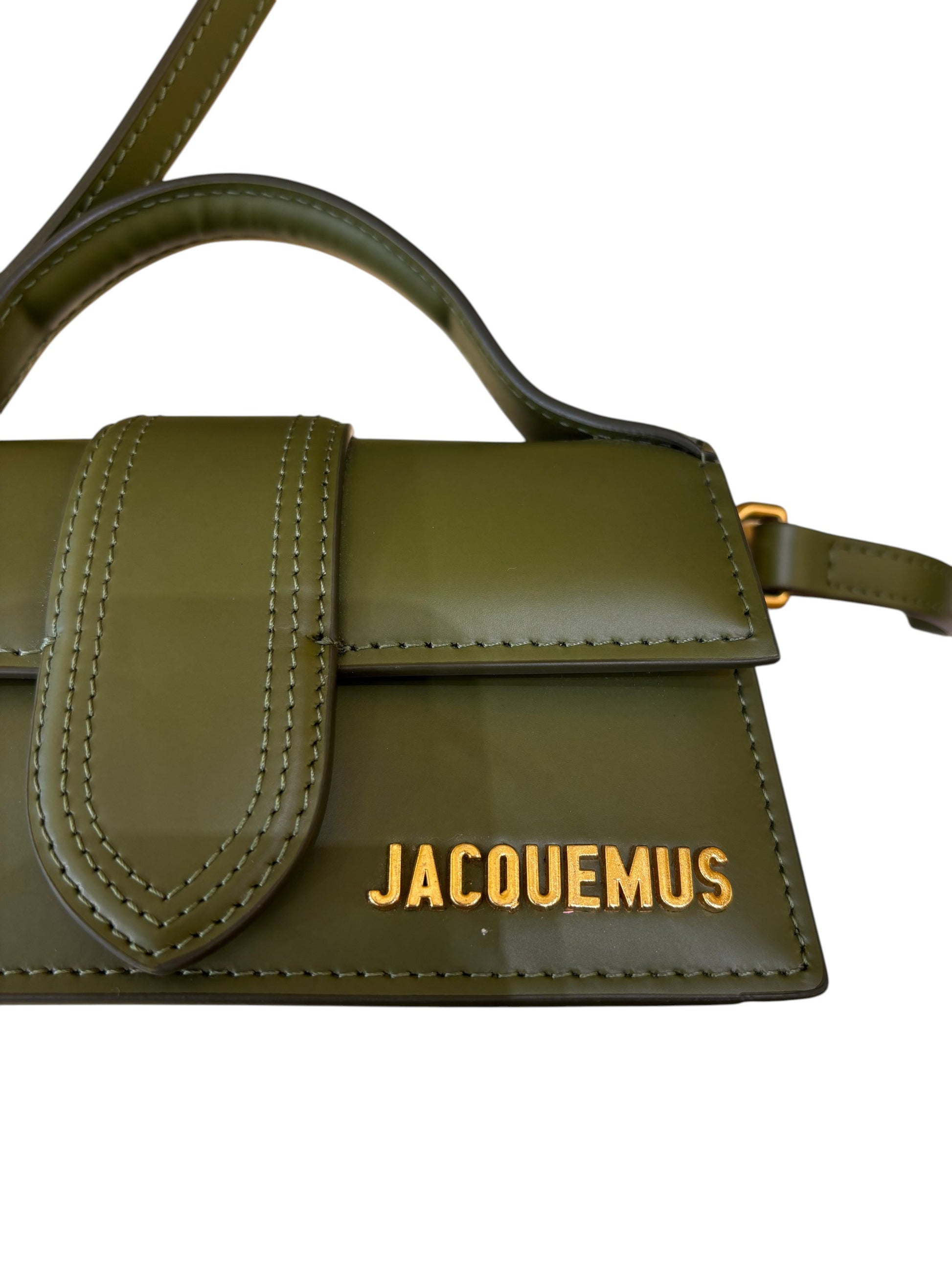 Jacquemus Le Grand Bambino Flap Leather, Green, Leather, Handbag