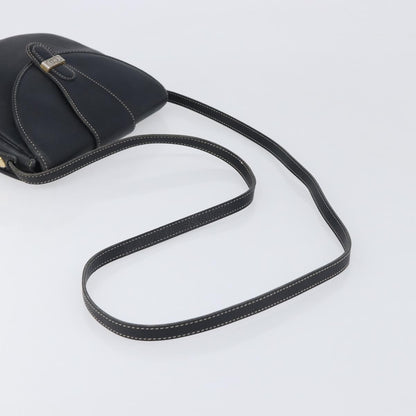 Christian Dior Vintage CD Logo Leather, Navy, Leather, Shoulder Bag