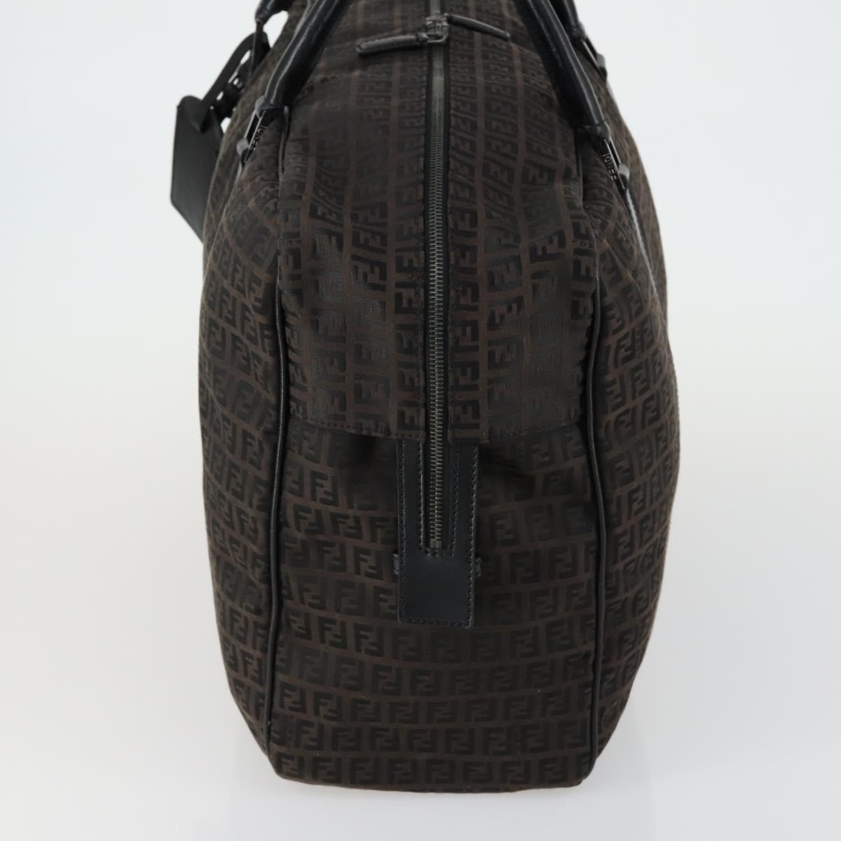 Fendi Vintage Boston Zucchino Canvas, Brown, Canvas, Handbag