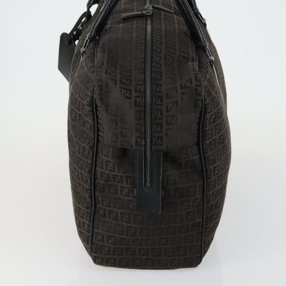 Fendi Vintage Boston Zucchino Canvas, Brown, Canvas, Handbag