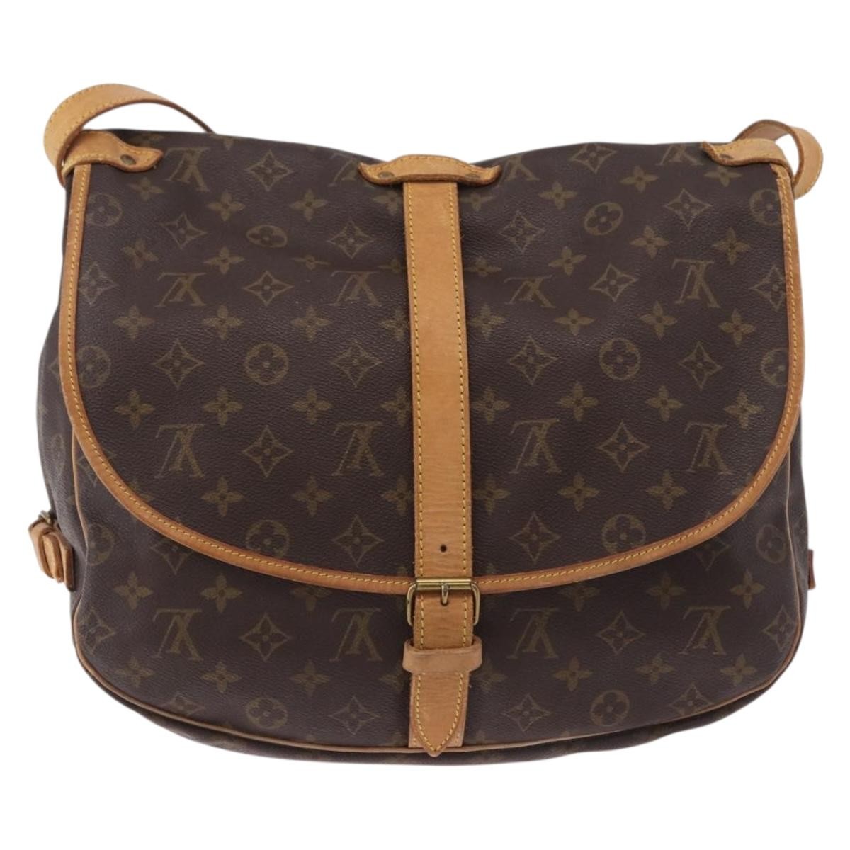 Louis Vuitton Saumur Monogram, Brown, Canvas, Shoulder Bag