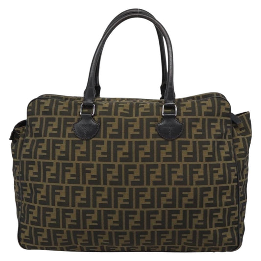 Fendi Vintage Zip Tote Zucca Canvas, Khaki, Canvas, Tote Bag
