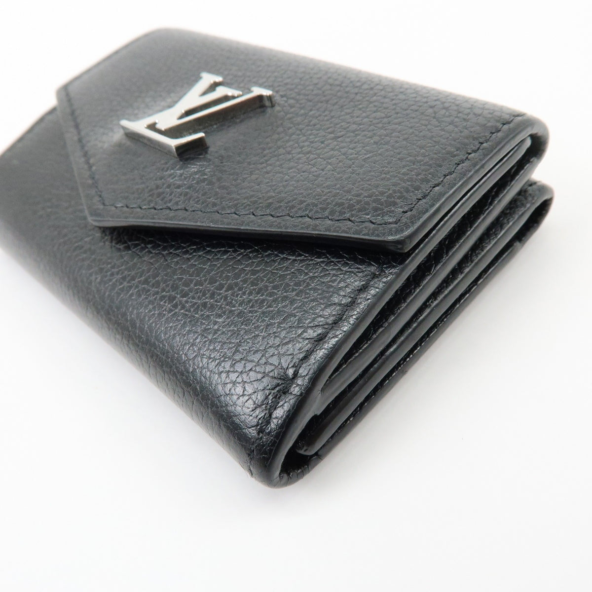Louis Vuitton Lockmini Leather, Black, Leather, Wallet