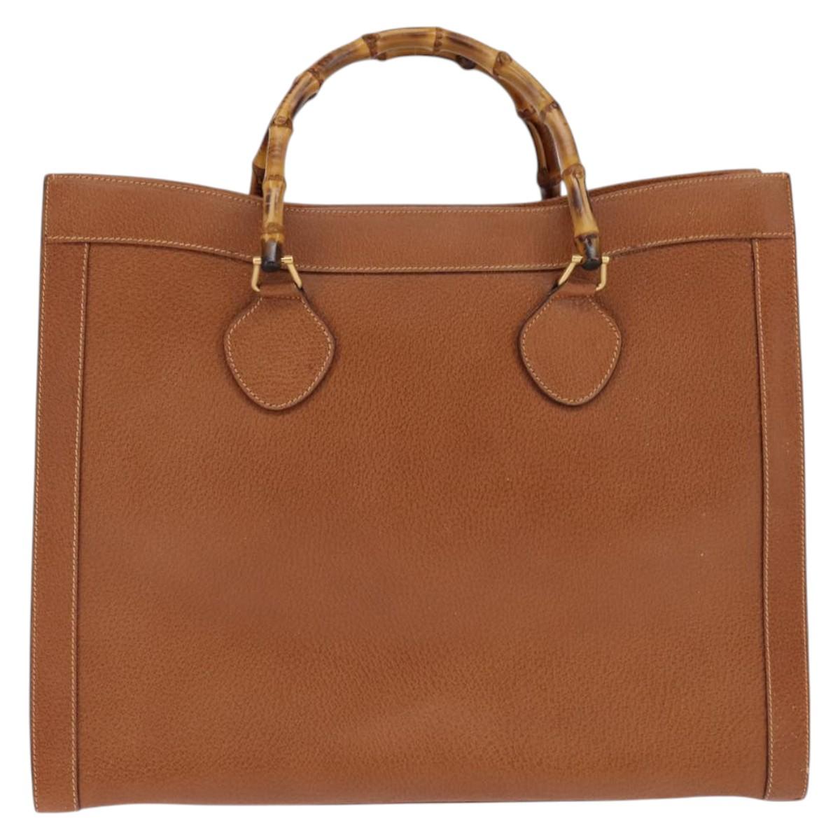 Gucci Bamboo Shopper Tote Leather, BROWN, LEATHER, Handbag