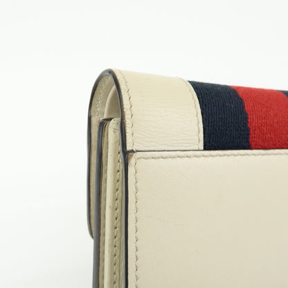 Gucci Sylvie Compact Leather, Beige, Leather, Wallet